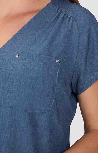 KOI Women's Denim Heart-Shaped Neckline Scrub Top M in Saudi Arabia