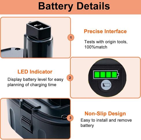 6.5Ah DC9096 DC9098 Battery Replacement for Dewalt 18V XPR Battery Compatible with DC9099 DE9039 DE9095 DE9096 DE9098 DW9095 DW9096 DW9098 DE9503 (2Pack) in Kuwait