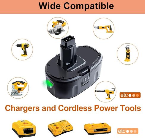 6.5Ah DC9096 DC9098 Battery Replacement for Dewalt 18V XPR Battery Compatible with DC9099 DE9039 DE9095 DE9096 DE9098 DW9095 DW9096 DW9098 DE9503 (2Pack) in Kuwait