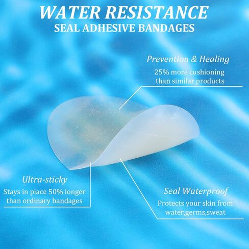 24pcs plister pad ، وسائد نفطة للقدم ، وسادات بثور مقاومة للماء ، ومنصات الوقاية من الكعب والاسترداد ، وضمادات هلام للقدم ، وأصابع القدم ، والكعب (حزمة متنوعة) in Saudi Arabia