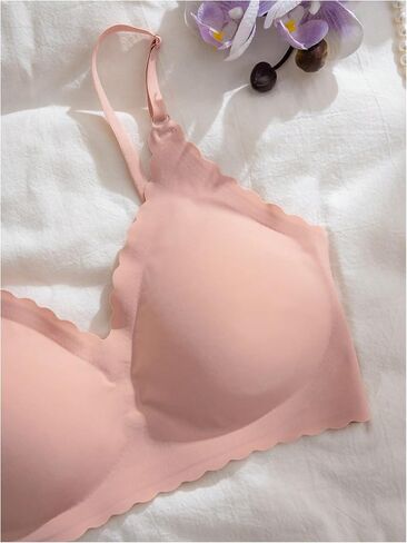 Women's 6 Pieces Bra Scallop Seamless Padded Comfy Wireless Bralettes Cami Tops in Saudi Arabia