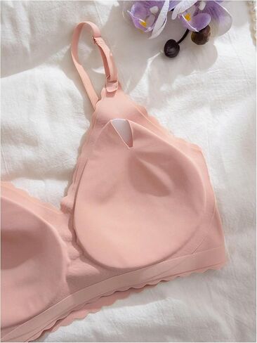 Women's 6 Pieces Bra Scallop Seamless Padded Comfy Wireless Bralettes Cami Tops in Saudi Arabia