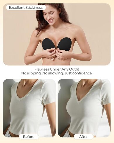 Sticky Push Up Bra Strapless Adhesive Invisible Bra for Women, Stick-On Support for Backless Dresses & Tops in Kuwait