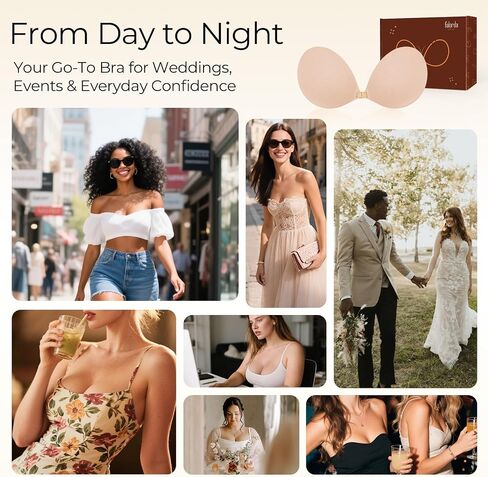 Sticky Push Up Bra Strapless Adhesive Invisible Bra for Women, Stick-On Support for Backless Dresses & Tops in Kuwait