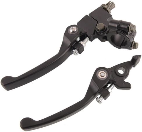 مجموعة قابلة للطي وذراع القابض متوافقة مع دراجة دراجة نارية الأوساخ ATV Quad 50cc إلى 200cc chrome الخلفية الأسود (أسود) in Kuwait