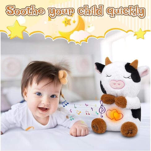 تنفس حيوان محشوة ، 10 بوصة من عيد الفصح أبيض أفخم محشوة بإضاءة موسيقى سليمة مريحة ، هدية أرنب نوم ، نوم ، نوم ، هدية عيد الفصح للأطفال ، والطفل ، والأولاد والبنات in Kuwait