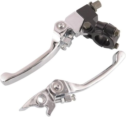 مجموعة قابلة للطي وذراع القابض متوافقة مع دراجة دراجة نارية الأوساخ ATV Quad 50cc إلى 200cc chrome الخلفية الأسود (أسود) in Saudi Arabia