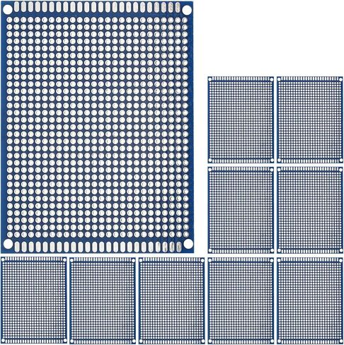 لوحة PCB مزدوجة الجوانب مقاس 9 × 7 سم من PATIKIL، طقم نموذج أولي بسمك 1.6 مم، 5 قطع، لوحة دوائر PCB FR-4 Perfboard للتجارب الإلكترونية للحام بنفسك، أزرق in Kuwait