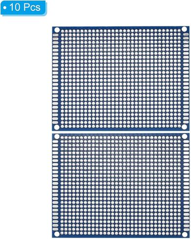 لوحة PCB مزدوجة الجوانب مقاس 9 × 7 سم من PATIKIL، طقم نموذج أولي بسمك 1.6 مم، 5 قطع، لوحة دوائر PCB FR-4 Perfboard للتجارب الإلكترونية للحام بنفسك، أزرق in Kuwait