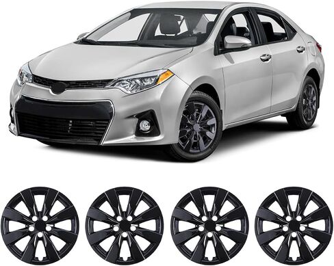 ROXX 4PCS مجموعة 16 بوصة العجلة حافة حافة البديل HUBCAPS استبدال لتويوتا كورولا 2009-2019 ، ل Toyota Matrix 2009-2014 (فقط مناسبة للعجلات الصلب) ، snap على Car Truck Suv Hub Cap (5110 ، Lacquer Black) in Kuwait