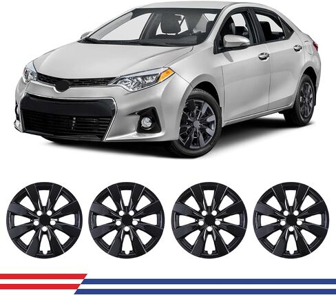 ROXX 4PCS مجموعة 16 بوصة العجلة حافة حافة البديل HUBCAPS استبدال لتويوتا كورولا 2009-2019 ، ل Toyota Matrix 2009-2014 (فقط مناسبة للعجلات الصلب) ، snap على Car Truck Suv Hub Cap (5110 ، Lacquer Black) in Kuwait