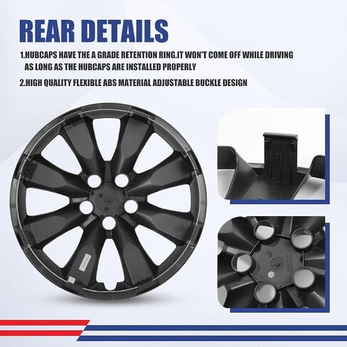 ROXX 4PCS مجموعة 16 بوصة العجلة حافة حافة البديل HUBCAPS استبدال لتويوتا كورولا 2009-2019 ، ل Toyota Matrix 2009-2014 (فقط مناسبة للعجلات الصلب) ، snap على Car Truck Suv Hub Cap (5110 ، Lacquer Black) in Kuwait