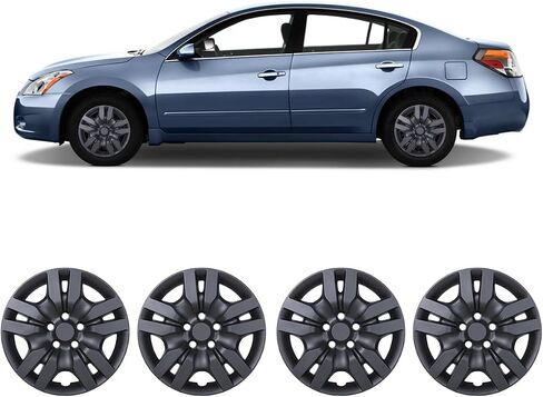 Wolfx 16 Inch Hubcaps مجموعة من غطاء حافة 4 عجلة لسيارة نيسان ألتيما سيدان 2007-2012/Altima Coupe 2008-09 (فقط مناسبة لمركز الصلب) استبدال Cap Hub Cap Pp Material Rim ، W5134-Chrome in Kuwait