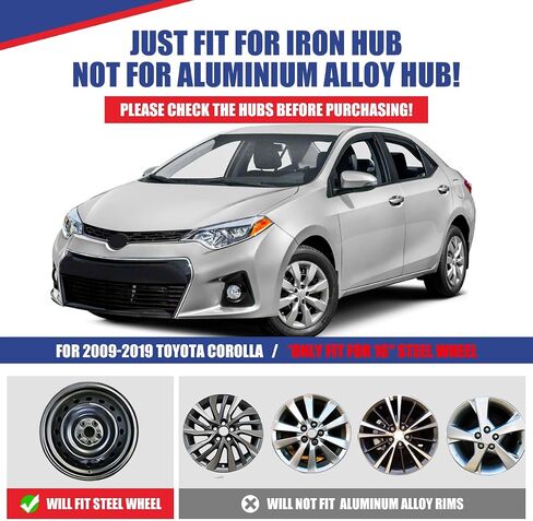 ROXX 4PCS مجموعة 16 بوصة العجلة حافة حافة البديل HUBCAPS استبدال لتويوتا كورولا 2009-2019 ، ل Toyota Matrix 2009-2014 (فقط مناسبة للعجلات الصلب) ، snap على Car Truck Suv Hub Cap (5110 ، Lacquer Black) in Kuwait