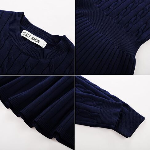 GRACE KARIN Girls Sweater Dress Long Sleeve Knit A Line Casual Midi Fall Winter Dresses 6-12 Years in Saudi Arabia