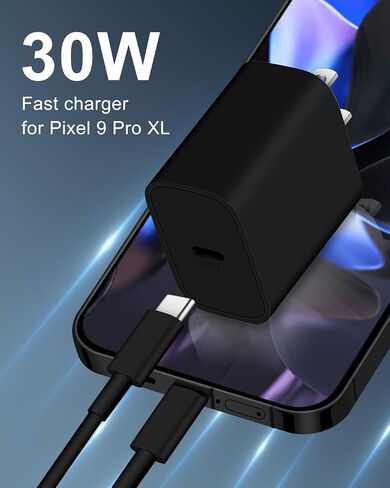 Pixel 9/8/7/6/5 Fast Charger, 30W USB C Charger Block for Google Pixel 9/9 Pro/9 Pro XL/8/8a /8 Pro/7 Pro/7a/7/6/5/4/3 XL, Galaxy S24/S23/S22, Type C Fast Charging Block Plug with 6FT USB C to C Cable in Kuwait