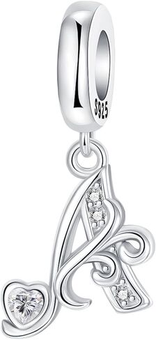 925 Sterling Silver Letter Charms Fit for Charms Bracelet and Necklace Alphabet Initial Dangle Charms Jewelry Gifts for Women in Saudi Arabia