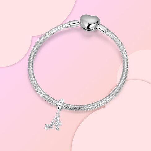 925 Sterling Silver Letter Charms Fit for Charms Bracelet and Necklace Alphabet Initial Dangle Charms Jewelry Gifts for Women in Saudi Arabia