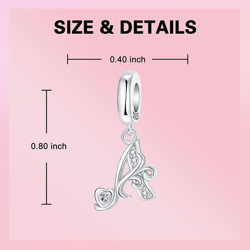 925 Sterling Silver Letter Charms Fit for Charms Bracelet and Necklace Alphabet Initial Dangle Charms Jewelry Gifts for Women in Saudi Arabia