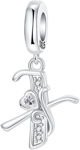 925 Sterling Silver Letter Charms Fit for Charms Bracelet and Necklace Alphabet Initial Dangle Charms Jewelry Gifts for Women in Saudi Arabia