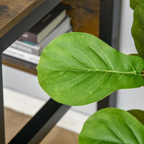 HOMCOM 4.5FT Artificial Fiddle Leaf Fig Tree, Faux Decorative Plant in Nursery Pot for Indoor or Outdoor Décor in Kuwait