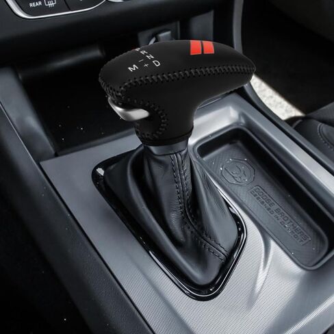 LEXLEY Leather Gear Shift Knob Cover for Dodge 2015-2023 Charger Challenger,2016-2023 Durango-Carbon fiber in Saudi Arabia