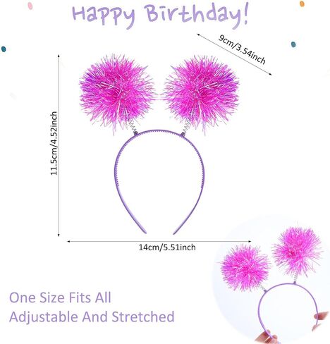 Molain Foil Strips Pom Pom Headband Glitter Tinsel Fashion Fluffy Ball Hair Loop for Cosplay Party Birthday Hair Accessories in Saudi Arabia