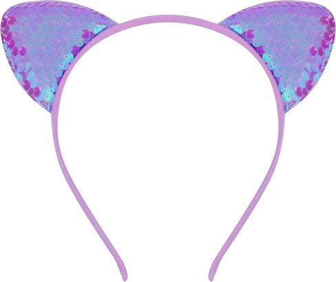 COCIDE Cat Ears Headbands for Women Sequin Hairband for Girls Taylor Party Decorations for Girls Kitty Favors Birthday for Gabby Halloween Hair Accessories Cosplay in Kuwait