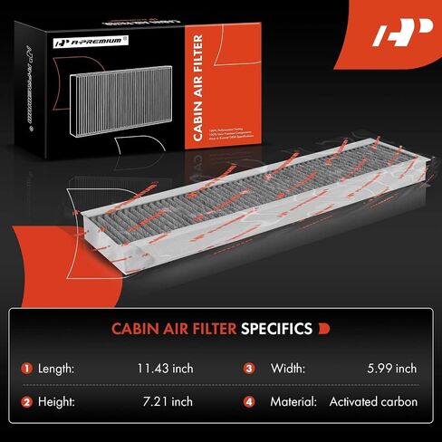 A-Premium Cabin Air Filter w/Activated Carbon Compatible with Mini Cooper 2002-2008, Replace# 64311496711 in Saudi Arabia