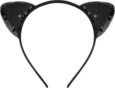 COCIDE Cat Ears Headbands for Women Sequin Hairband for Girls Taylor Party Decorations for Girls Kitty Favors Birthday for Gabby Halloween Hair Accessories Cosplay in Kuwait