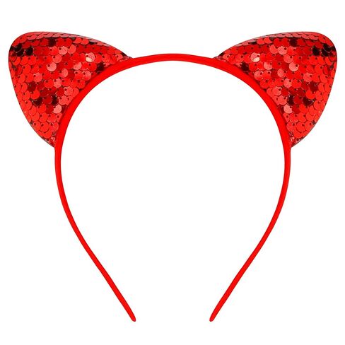 COCIDE Cat Ears Headbands for Women Sequin Hairband for Girls Taylor Party Decorations for Girls Kitty Favors Birthday for Gabby Halloween Hair Accessories Cosplay in Kuwait