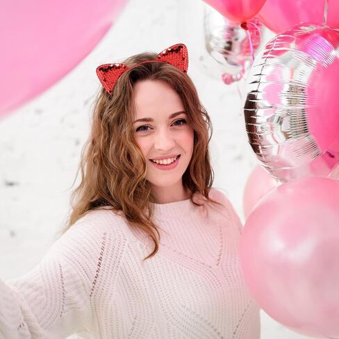 COCIDE Cat Ears Headbands for Women Sequin Hairband for Girls Taylor Party Decorations for Girls Kitty Favors Birthday for Gabby Halloween Hair Accessories Cosplay in Kuwait