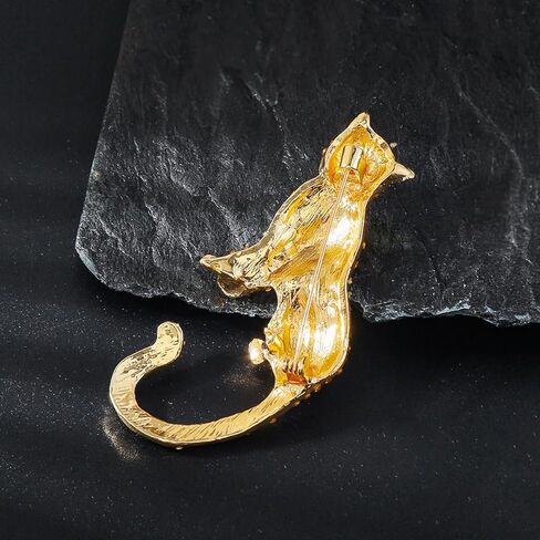 Leopard Brooches for Women Gold Animal Pins Rhinestone Cheetah Jewelry Jackets Coats Dress Fashion Accessories Gifts in Kuwait