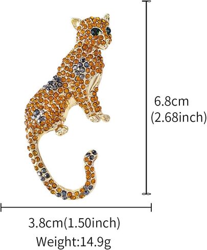 Leopard Brooches for Women Gold Animal Pins Rhinestone Cheetah Jewelry Jackets Coats Dress Fashion Accessories Gifts in Kuwait