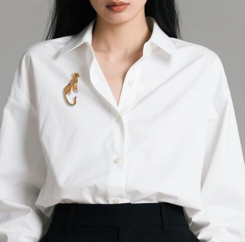 Leopard Brooches for Women Gold Animal Pins Rhinestone Cheetah Jewelry Jackets Coats Dress Fashion Accessories Gifts in Kuwait