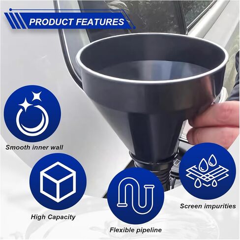 Wide Mouth Oil Funnel with Handle, Flexible Funnel with Hose Extension, Mesh Screen Filter, Oil Change Funnels for Automotive Use, Fits Liquid, Diesel, Kerosene, Gasoline (2PCS) in Saudi Arabia