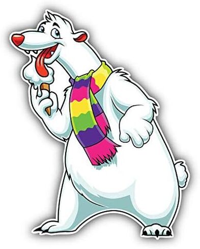 KW Vinyl Magnet Funny Bear and Ice Cream Truck Car Magnet Bumper Sticker Magnetic 5" in Saudi Arabia