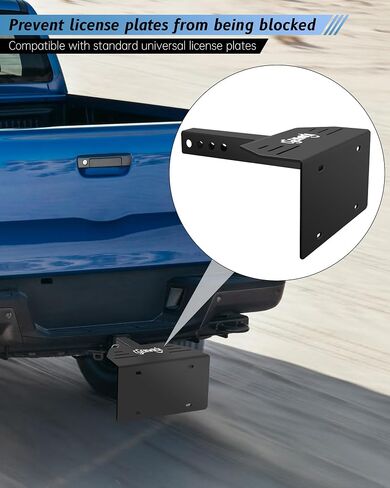 31002 Trailer Hitch License Plate Holder Bracket, Metal Universal License Plate Mount, No Drilling Required, Suitable for Trucks/SUV/RV with 2" Receiver in Saudi Arabia