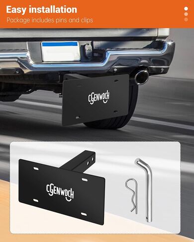 31002 Trailer Hitch License Plate Holder Bracket, Metal Universal License Plate Mount, No Drilling Required, Suitable for Trucks/SUV/RV with 2" Receiver in Saudi Arabia