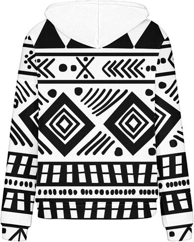 Women Western Ethic Hoodie Aztec Style Print Graphic Sweatshirts Pullover Hooded Pullover Tops Shirts Vintage Clothing in Saudi Arabia