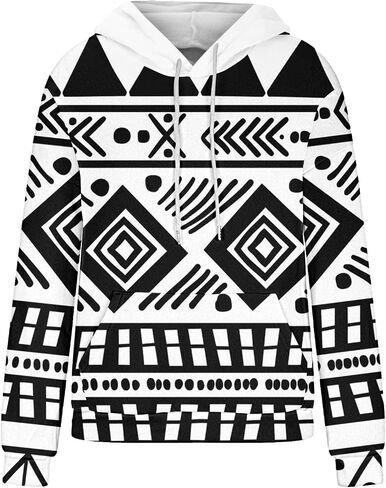 Women Western Ethic Hoodie Aztec Style Print Graphic Sweatshirts Pullover Hooded Pullover Tops Shirts Vintage Clothing in Saudi Arabia