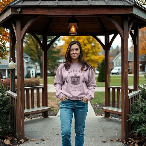 Bioworld Gilmore Girls Stars Hollow Women's Pink Crew Neck Sweatshirt in Saudi Arabia