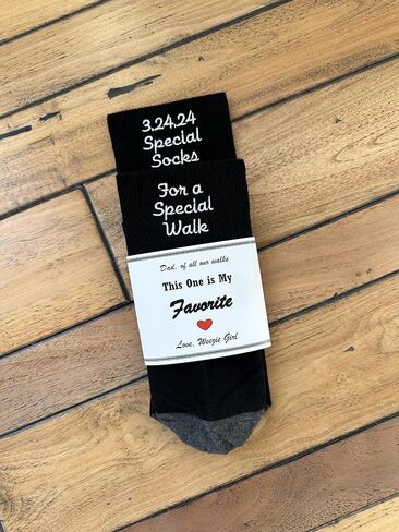 Custom Father of the Bride dress socks, personalized embroidered wedding socks, Special Socks for a Special Walk, Sock Wrapper included. Dad Wedding Gift, Personalized Socks [F23LB4] in Saudi Arabia