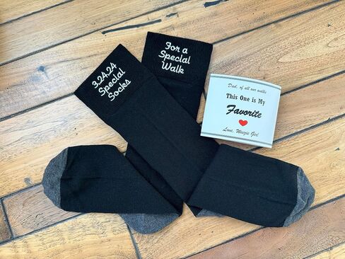 Custom Father of the Bride dress socks, personalized embroidered wedding socks, Special Socks for a Special Walk, Sock Wrapper included. Dad Wedding Gift, Personalized Socks [F23LB4] in Saudi Arabia