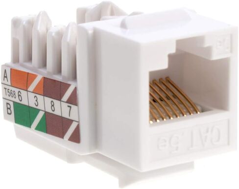 CAT5E Keystone ethernet جدار جدار اللكم لأسفل UTP 45 درجة (إنهاء أسهل من 90 درجة) ، RJ45 Slim Profile Feed Condination Black 45 ° الزاوية (100 حزمة) in Kuwait