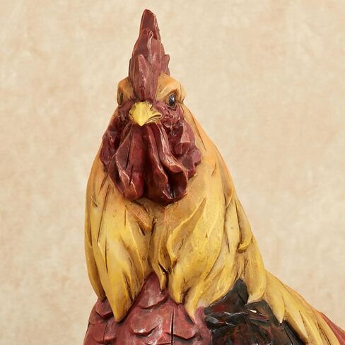 Touch of Class Rooster and Hen Tabletop Accent - Resin - Red, Yellow, Dark Green, Brown, Orange - Chicken Family Sculpture for Kitchen, Dining Room, Sideboard, Island, Countertop in Saudi Arabia