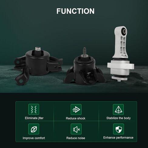 SCITOO Engine Motor Mount and Transmission Mount and Torque Strut Mount Set For Hyundai Accent 2012-2017 For Hyundai Elantra 2011-2016 For Hyundai Elantra Coupe 2014 Replace OE A71029 A71004 A71020 in Saudi Arabia