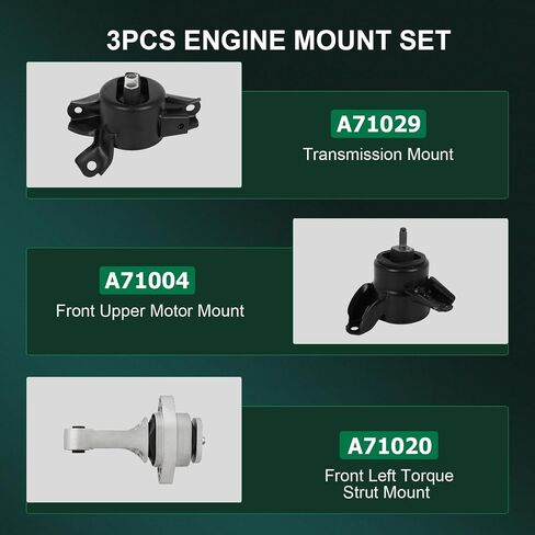 SCITOO Engine Motor Mount and Transmission Mount and Torque Strut Mount Set For Hyundai Accent 2012-2017 For Hyundai Elantra 2011-2016 For Hyundai Elantra Coupe 2014 Replace OE A71029 A71004 A71020 in Saudi Arabia