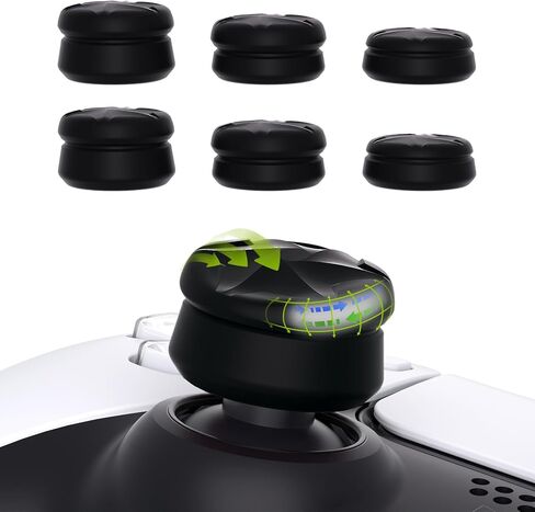 PlayVital 3 Height Razor Thumbs Cushion Caps Thumb Grips for ps5, for ps4, Thumbstick Grip Cover for Xbox Core Wireless Controller, Thumb Grip Caps for Xbox One, Elite Series 2, for Switch Pro - Black in Saudi Arabia