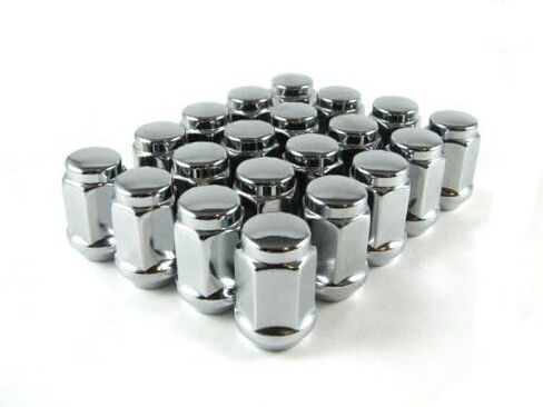 Ezaccessory Chrome Lug Nuts Bulge Acorn 7/16 "حجم الخيط (حزمة 20) in Kuwait